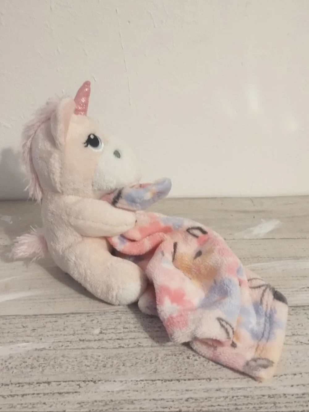 Little Beginnings Baby Unicorn Pink Floral Lovey Security Blanket Plush